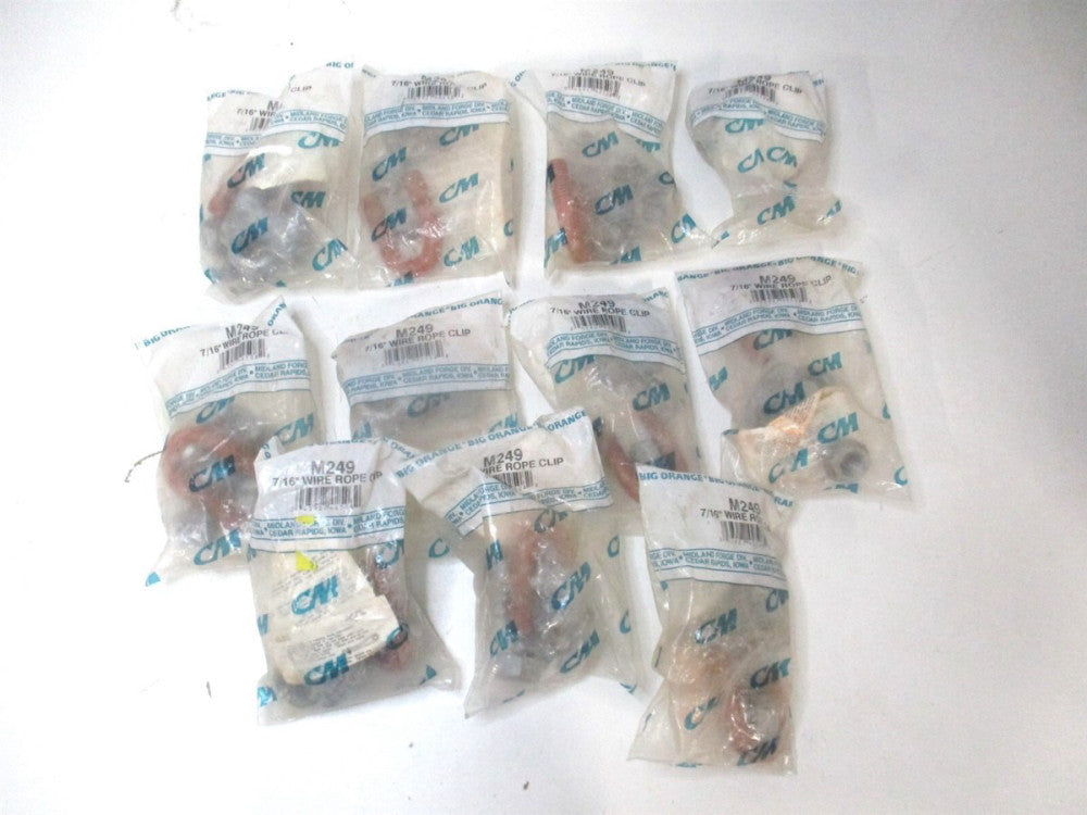 CM (M249) 7/16 In Dia 2 Clips Forged Steel Wire Rope Clip - Lot of 11