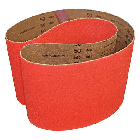VSM 283698 Abrasive Belt,60 G,Cer,2-1/2 x 60",PK10, 2-1/2" W, 60" L, Coated,