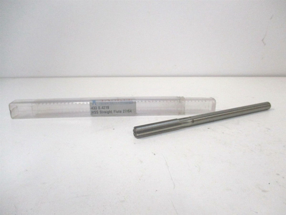 Yankee (433-0.4219) 27/64" x 27/64" x 7" OAL HSS RH Straight Chucking Reamer 