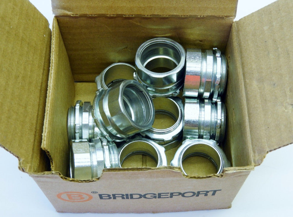 Box of 10 Bridgeport 252-US Steel EMT Compression Connector New