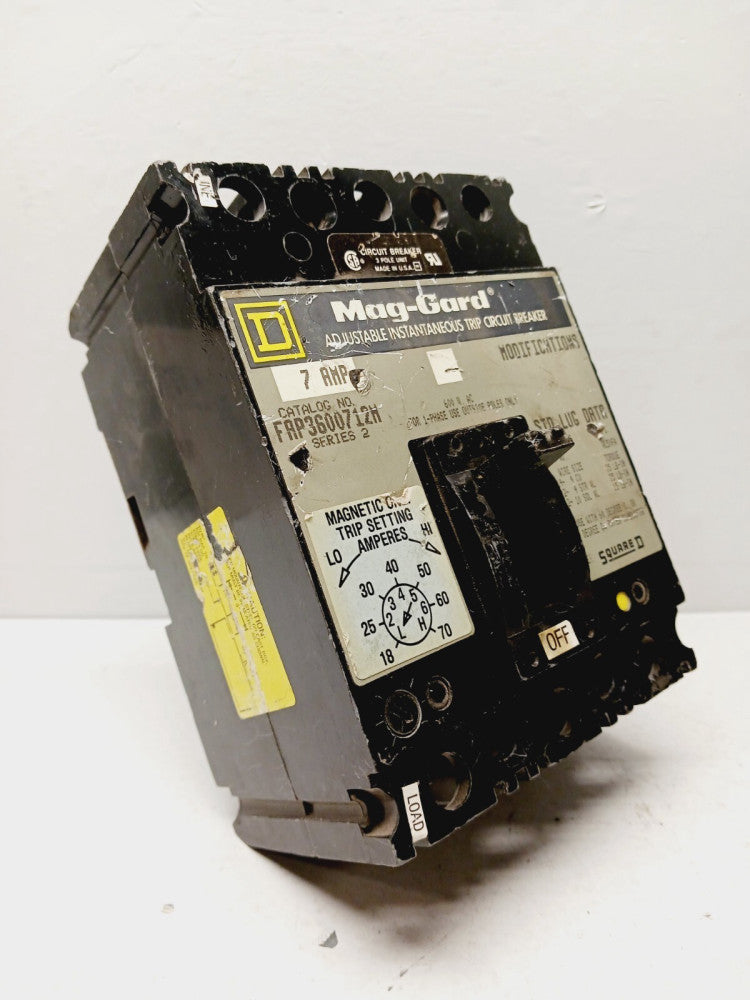 SQUARE D FAP3600712H 7 AMP CIRCUIT BREAKER 3 POLE 600 VAC