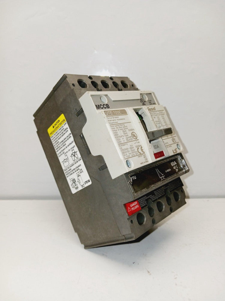 SUSOL LS MCCB UTE100E 60 AMP CIRCUIT BREAKER  3 POLE 240/480VAC 50/25KA