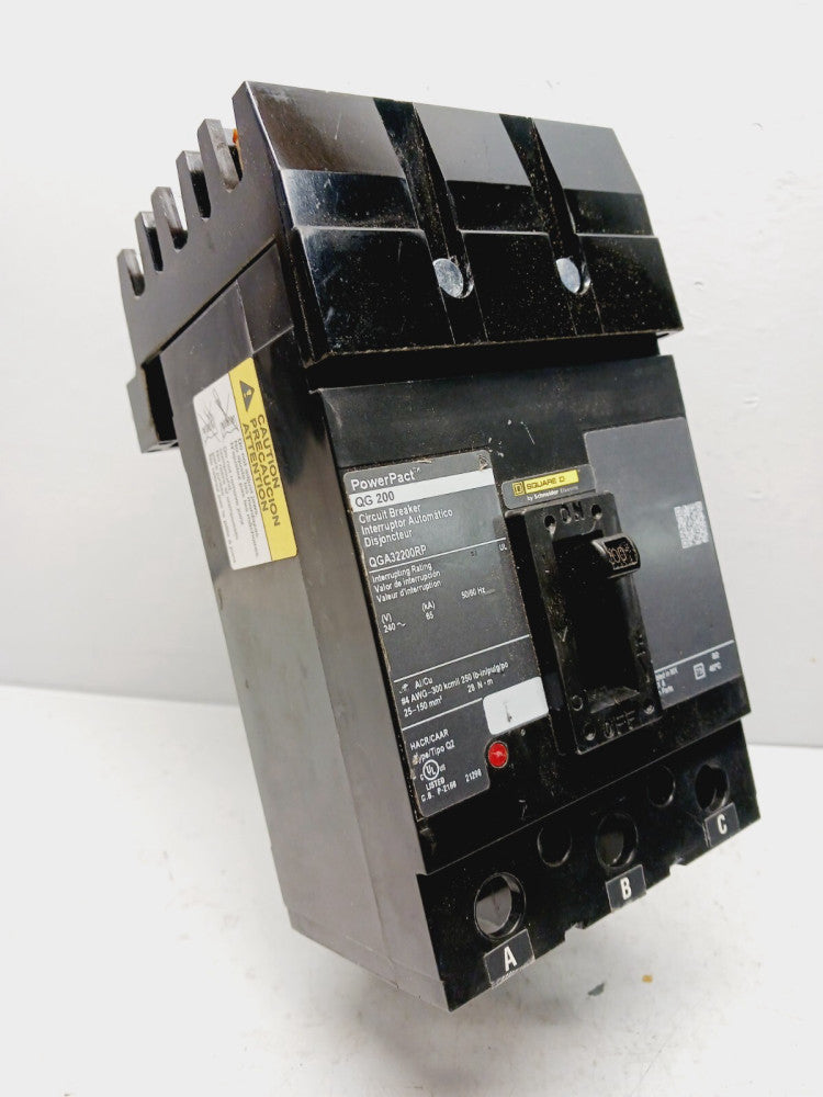 NEW SQUARE D QGA32200RP 200 AMP POWERPACT CIRCUIT BREAKER 3 POLE 240 VAC 65KA