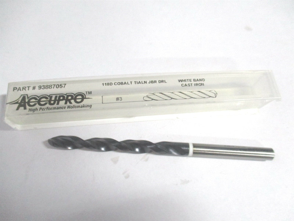 (1W60541-AC) #3 118° 93mm OAL Cobalt RH TiAlN Straight Shank Jobber Drill 