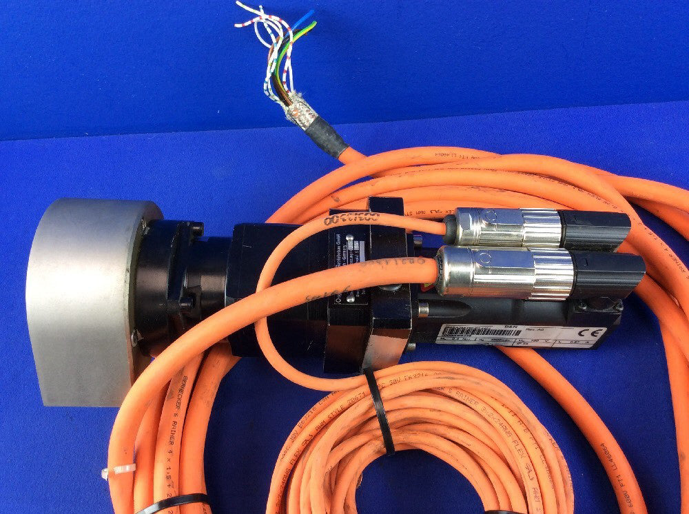 B&R 8MSA2.R0-01-H01 SERVO MOTOR 330V 4500RPM W/ 35:1 PLANETARY GEARBOX & CABLES
