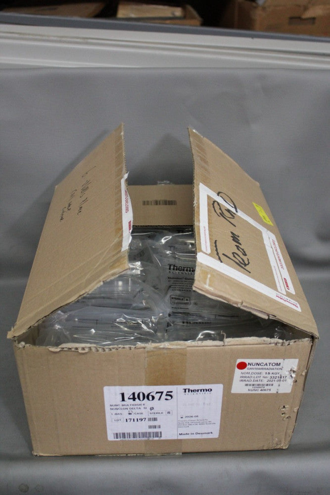 NEW CASE OF 53 BAGS OF 6 THERMO NUNC CELL CULTURE TREATED MULTIDISH 140675