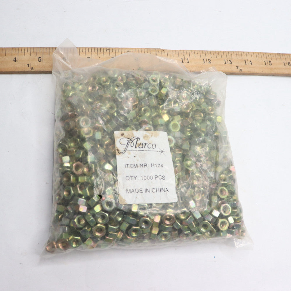 (1000-Pk)  Marco Finished Hex Nuts Grade 8, -14 Yellow Zinc 1/4" H104