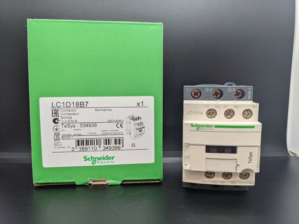 Square D LC1D18B7 18 Amp 3 Pole 24V AC Contactor