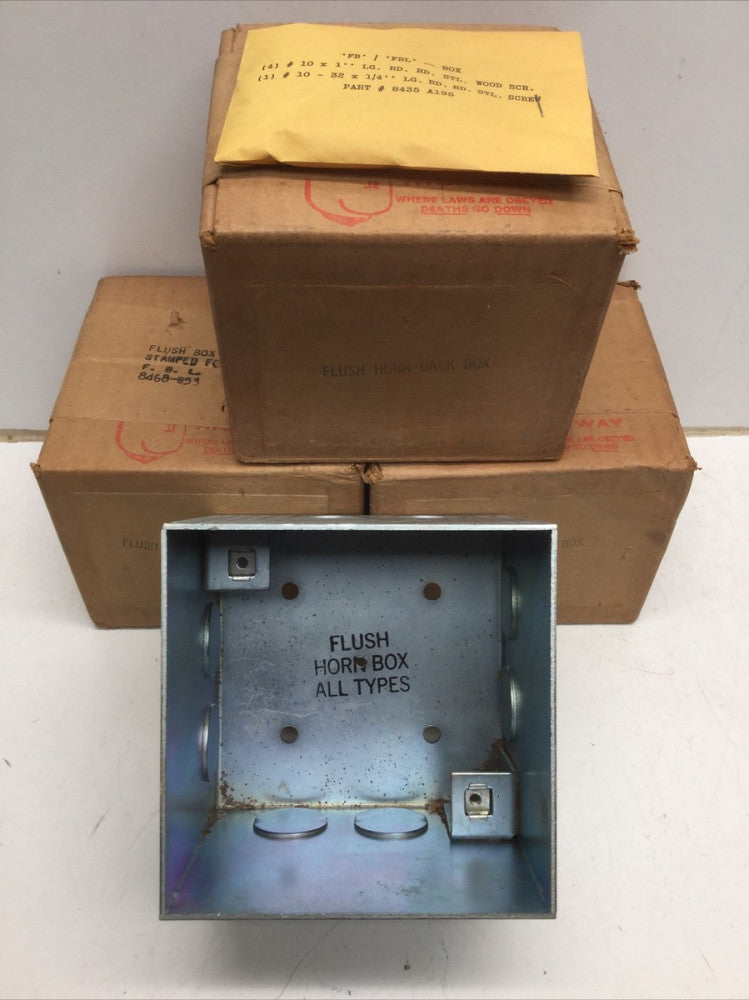 FBL Flush Horn Back Box 8468-853, 4.5” Wide X 3.75” Deep (LOT of 3)