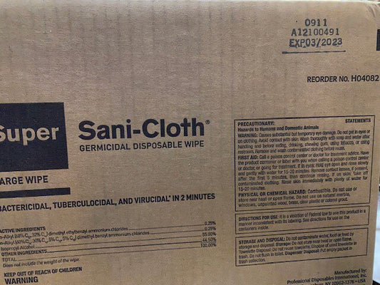 (Case of 500) PDI H04082 Super Sani-Cloth Surface Disinfectant, Exp 03/2023