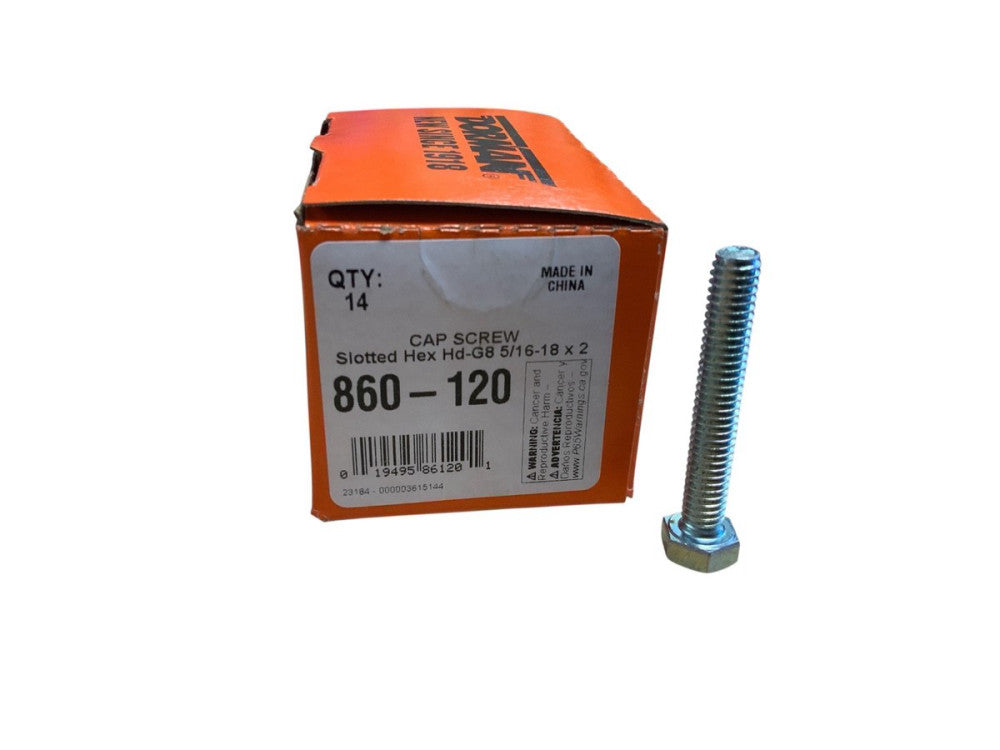 Dorman Hex Cap Screw Grade 8 Steel, Zinc Yellow, 5/16-18 x 2'', 14 pcs in Box