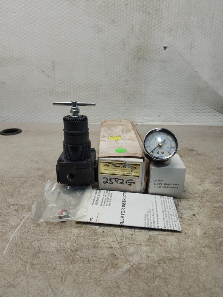 NEW IN BOX AIR FLOW CO, INC, FLUID POWER EXTRAORDINAIR 2582G REGULATOR