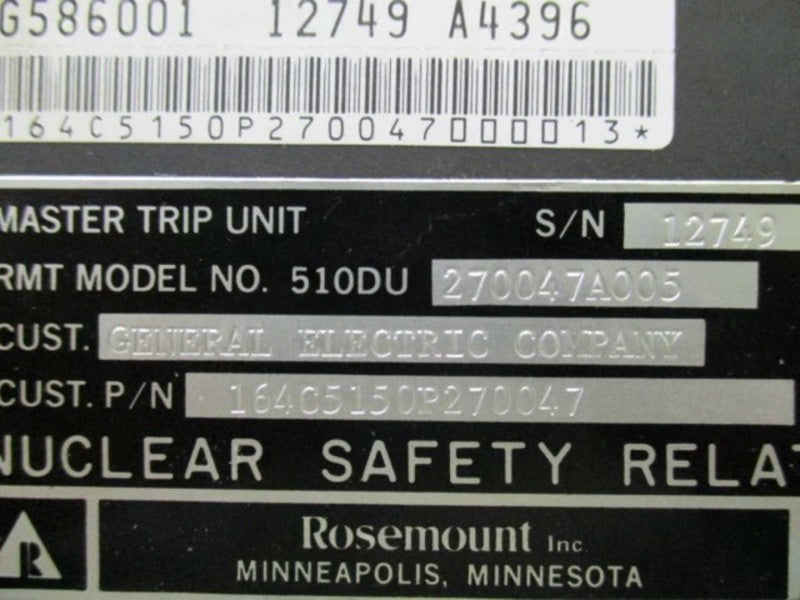 ROSEMOUNT 510DU-270047A005 MASTER TRIP UNIT  UNMP