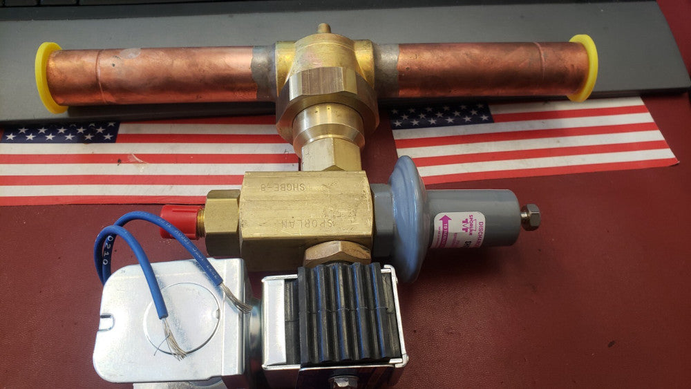 Sporlan SHGBE-8-0/100 Bypass Discharge Valve 275psi 450psi 7/8in 120v-AC