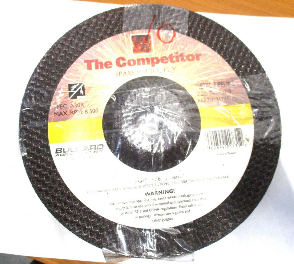 Competitor (21731) 7 x 1/8 x 7/8 30 Grit T27 Aluminum Oxide Cutoff Wheel - 10 PC