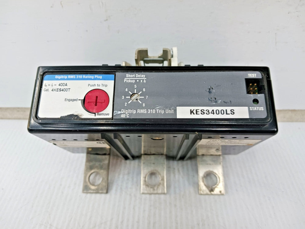 Cutler Hammer 400 Amp Digitrip RMS 310 Trip Unit KES3400LS W/ 400A Plug 4KES400T