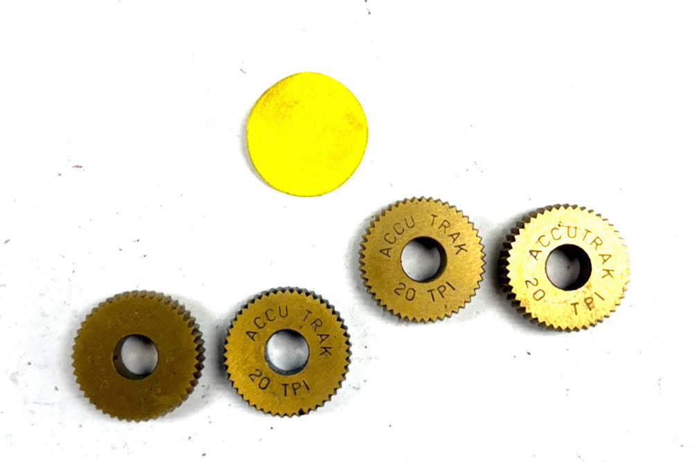 ACCU TRAK TOOL #20 BEVELED KNURLING WHEEL OD-3/4" ID-1/4" LOT OF 4