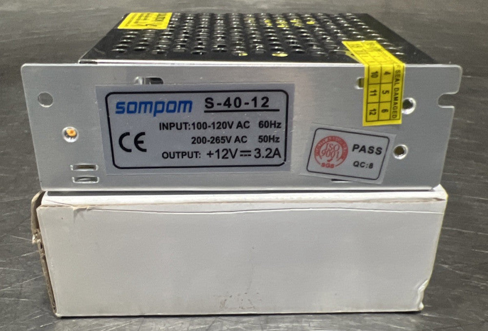SOMPOM S-40-12 12V 3.2A 40W Lighting Transformer Nos Surplus