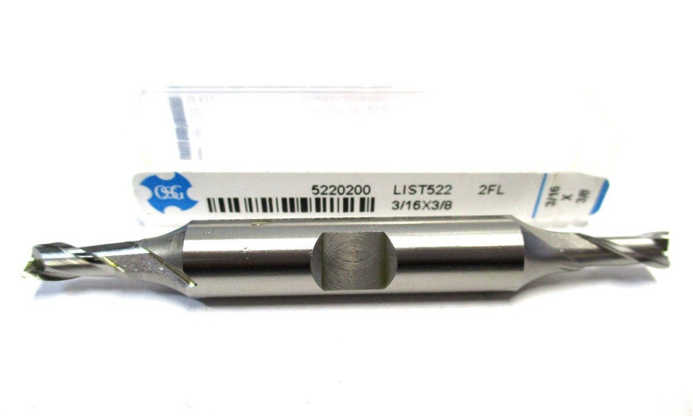 OSG (5220200) 3/16 x 3/8 x 7/16 x 3-1/8 2-Flute CC DE RH Cobalt Square End Mill