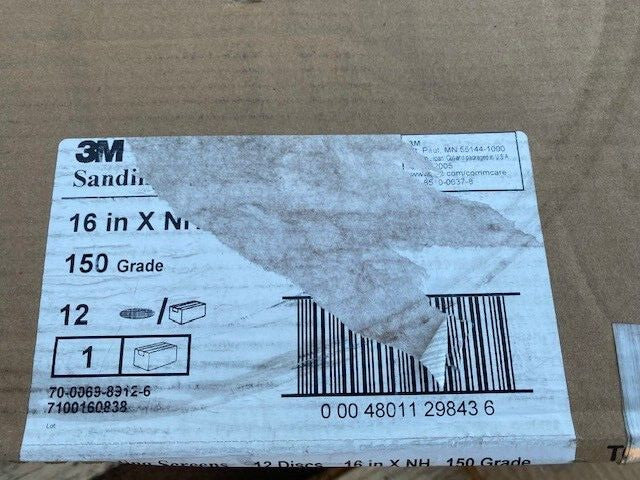 3M Sanding Screen 29843, 150 Grit, 16 in. x NH, (Case of 12)