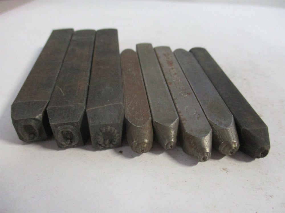 1/4", 1/16", 3/32", 1/8" Letter Q Machine Made Individual Steel Stamps - Qty 8