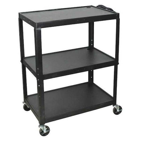 Luxor Avj42xl Utility Cart, Steel, 300 Lb Load Capacity, 3 Shelves, 32 In L, 20