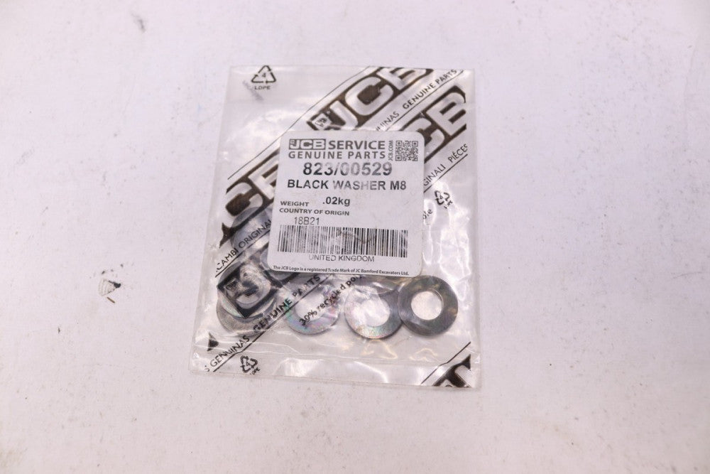 (10-Pk) JCB Washer Black M8 823/00529