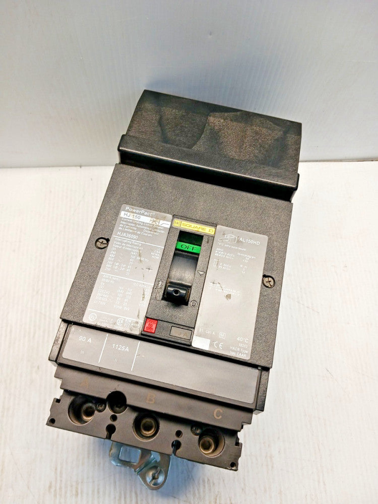 Square D HJA36090 PowerPact 90  Amp I-Line Circuit Breaker 3 Pole 600 Vac