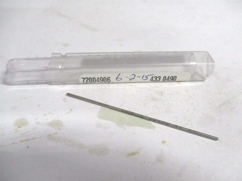 (433-0.0490) 0.049" x 1/2" x 2-1/2" Straight Shank HSS 4-Flute Chucking Reamer 