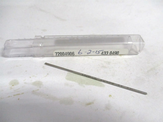 (433-0.0490) 0.049" x 1/2" x 2-1/2" Straight Shank HSS 4-Flute Chucking Reamer 