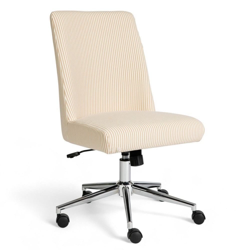 Maeve Swivel Task Chair with Height Adjustable Seat for Home Office in Beige ...