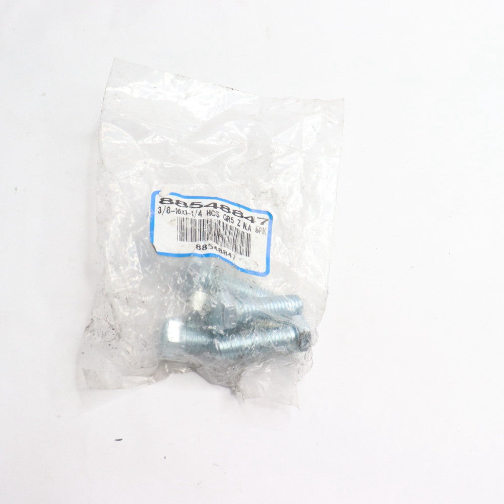 (5-Pk) Hex Head Cap Screw Grade 5 Steel Zinc-Plated 3/8"-16 x 1-1/4" 88548847