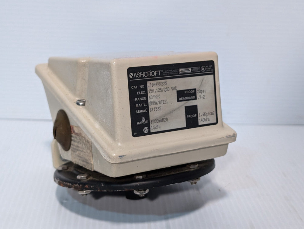 Ashcroft LPDM4KKB25 Pressure Switch Transmitter 20psi 15A 125/250VAC - Free Ship