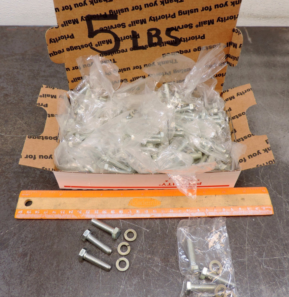 Lot of 5 lbs Infasco 5/16" x 1-1/8" Coarse Bolt w/ Lock Washer Fastener Grade 5