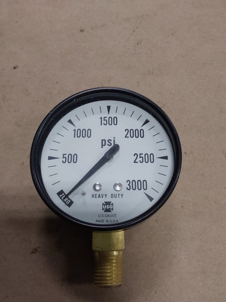 USG Pressure Gauge 0- 3000 PSI 2' 1/2  P-500.....1/4 LM....A64