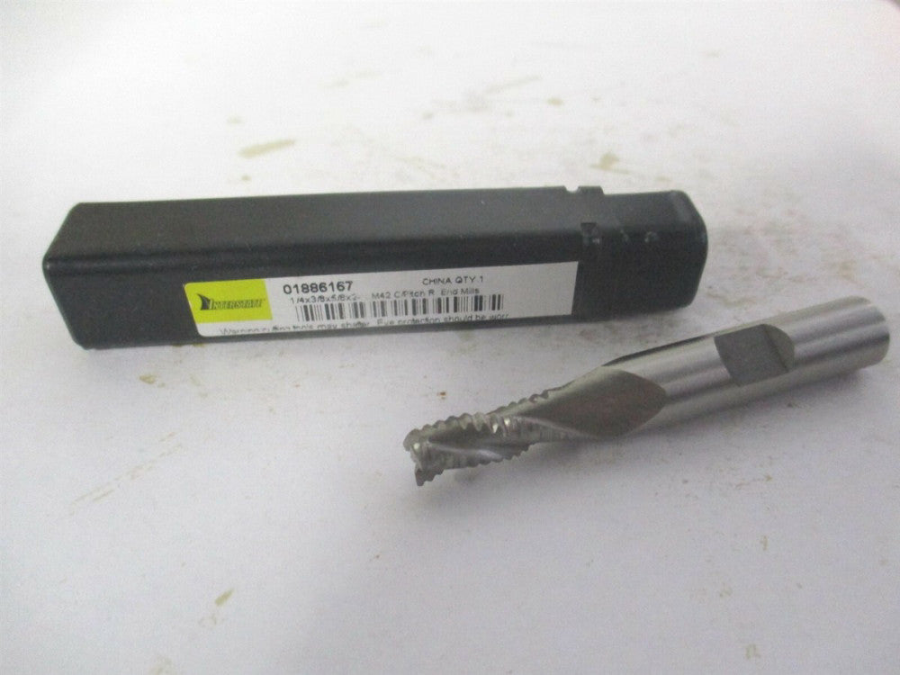 (723-5708) 1/4" x 5/8" x 3/8" x 2-7/16" OAL Cobalt 3Fl Roughing Square End Mill