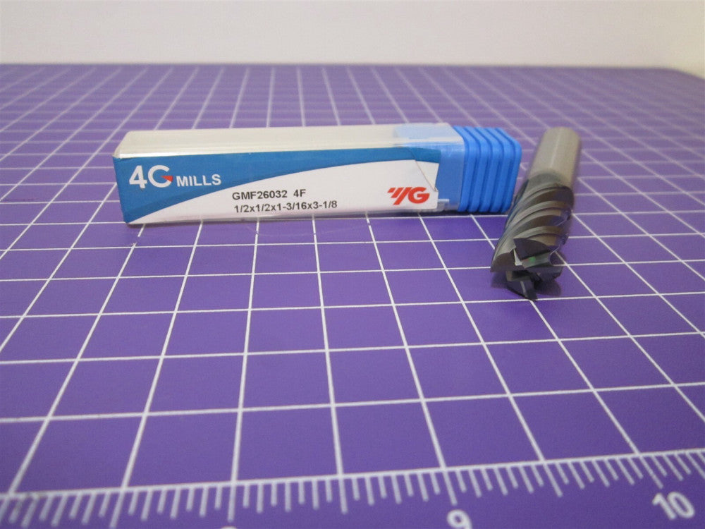 YG-1 (GMF26032) 1/2" Carbide End Mill 38° Helix 4F 1/2 x 1/2 x 1-3/16 x 3-1/8