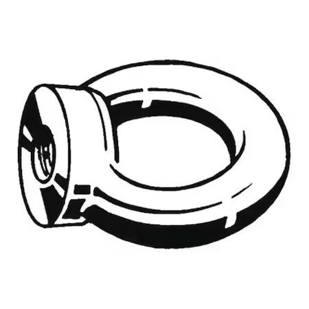 Zoro Select M16100.060.0001 Eye Nut, M6, 20 Mm Id, Steel, Black Oxide, 25 Pk
