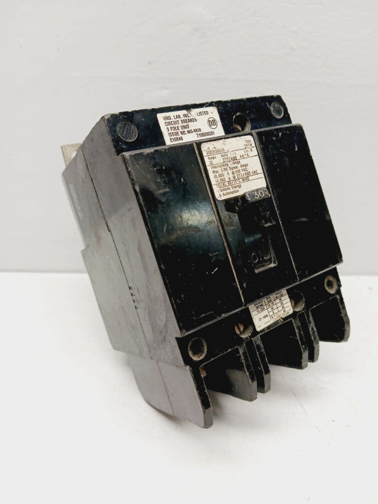 SIEMENS BQCH3B030 30 AMP BOLT ON CIRCUIT BREAKER 3 POLE 240/277/480 VAC