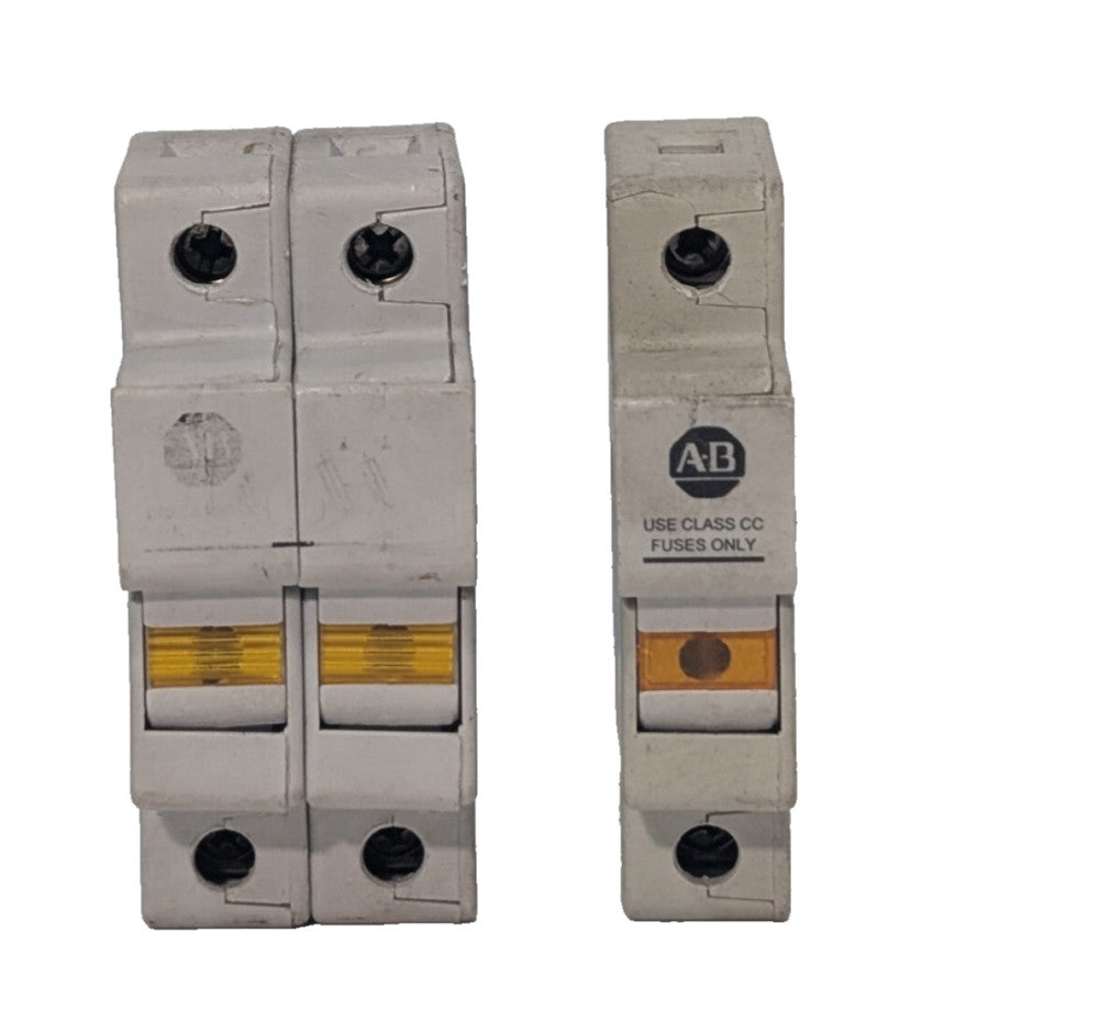 Lot of 3: Allen Bradley 1492-FB1C30-L, 1492-FB2C30-L Fuse Holders, 600V, 30A