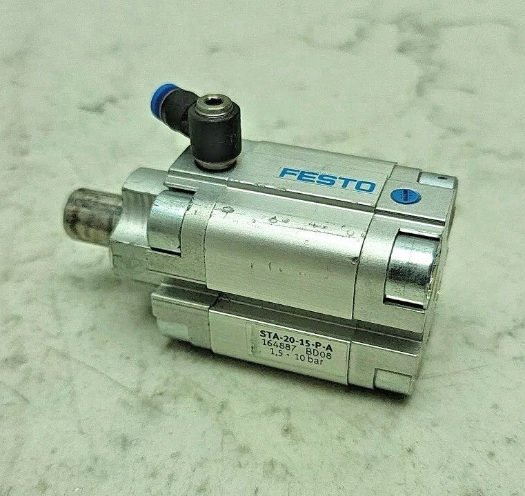 Festo STA-20-15-P-A Pneumatic Stopper Cylinder 164887 1.5-10 Bar Used
