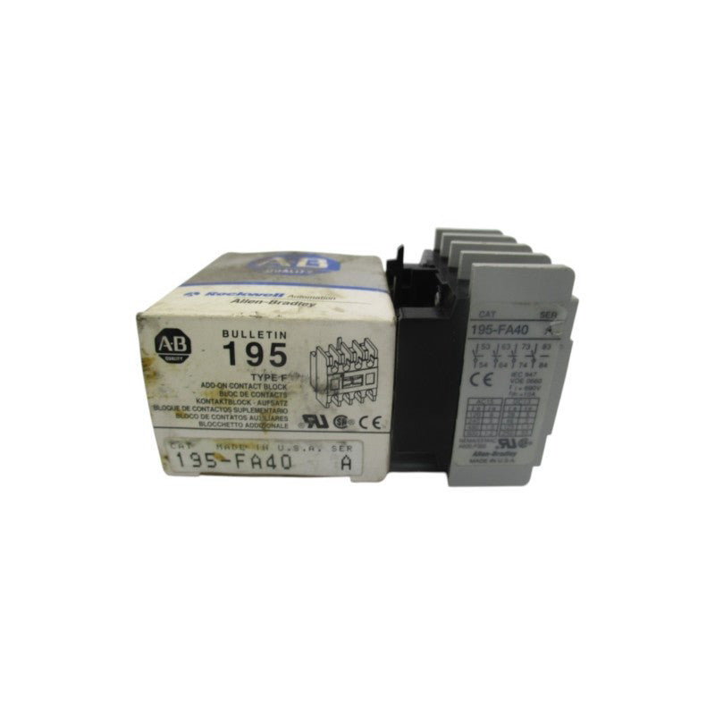 ALLEN BRADLEY 195-FA40 SER. A 600VAC 1.2A (GY/BL) NSMP