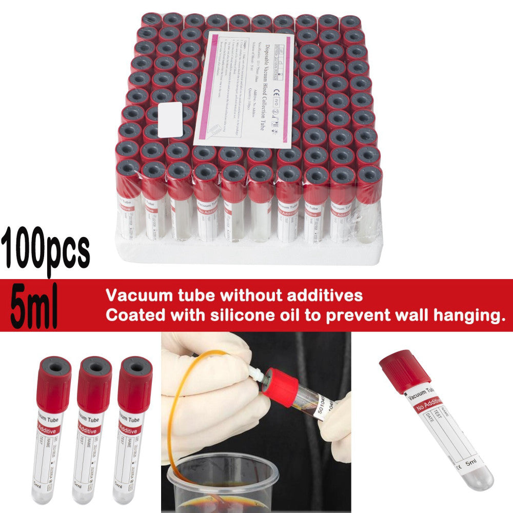 Sterile  Vacuum Blood Collection Tubes Medical Glass No Additive Tubes brand-new