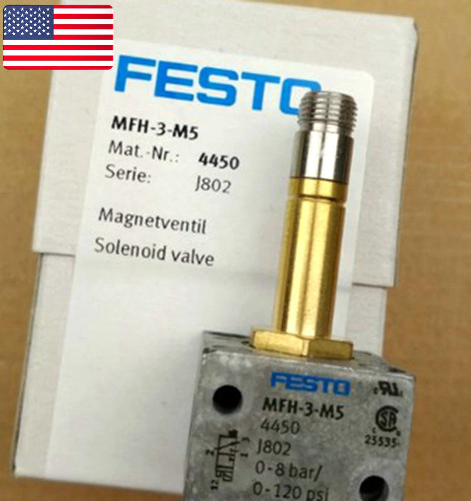 One Brand New FESTO MFH-3-M5 4450 Solenoid Valve - US Stock