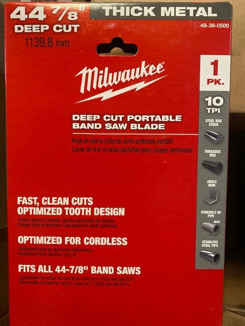 Milwaukee 48-39-0500 44-7/8 in. x 10 tpi. Portable Band Saw Blade 1Pk