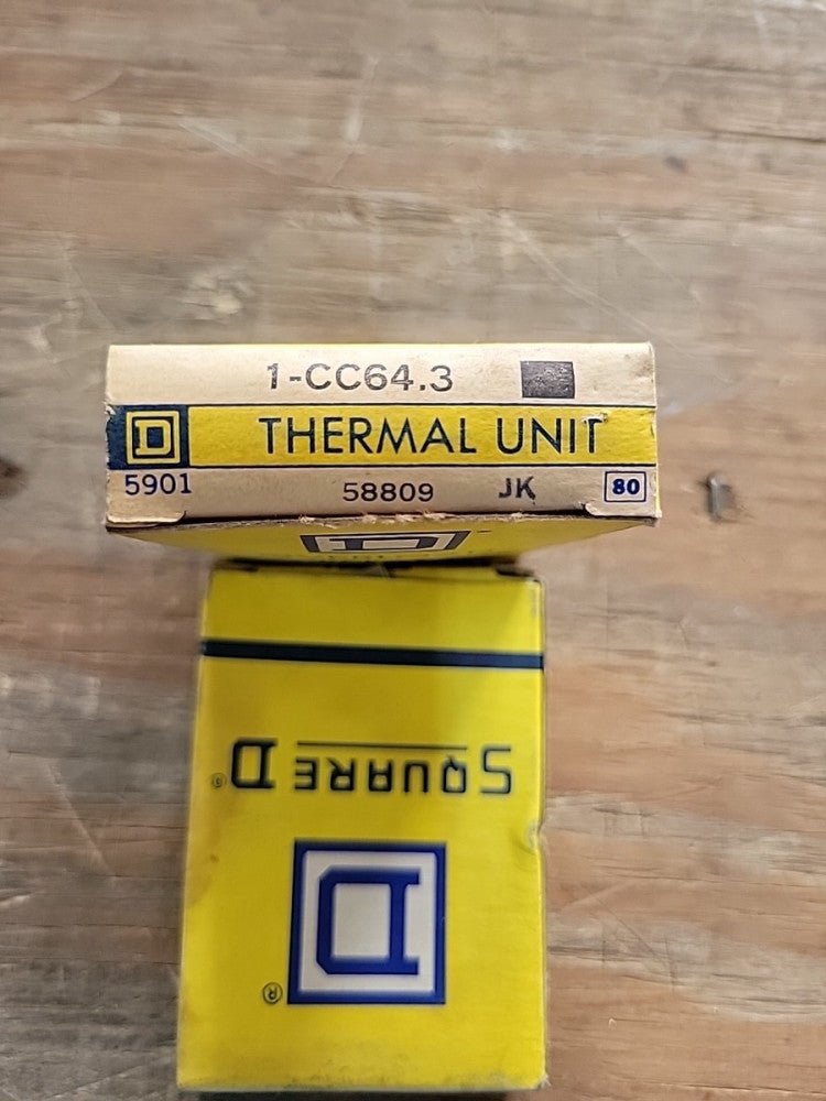 1- New Old Stock! Square D CC64.3 Overload Relay Thermal Unit Heater