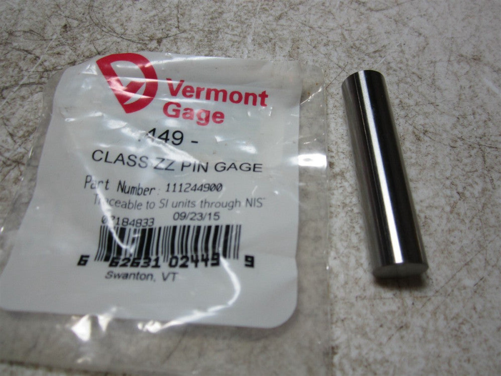 Vermont Gage (111244900) 0.449 Diameter Class ZZ Pin Gage