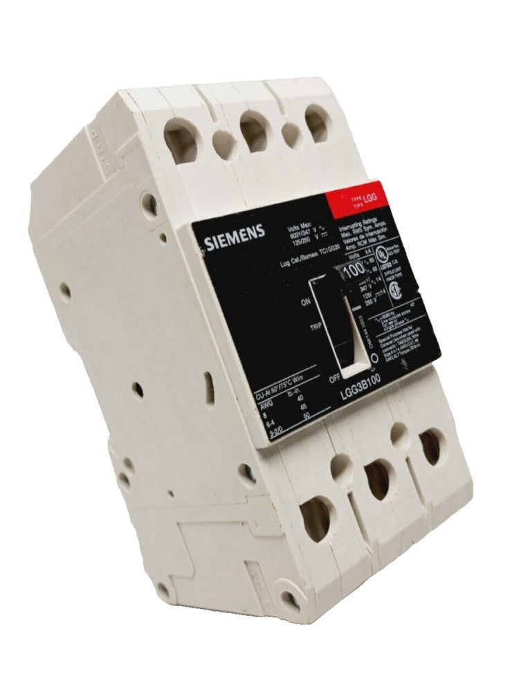 SIEMENS 100 AMP CIRCUIT BREAKER 3 POLE 480 VAC  LGG3B100