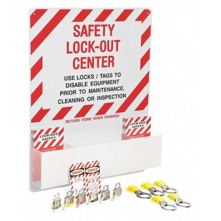 Condor 437R80 Lockout Station,Black/Red/Yellow,30" H
