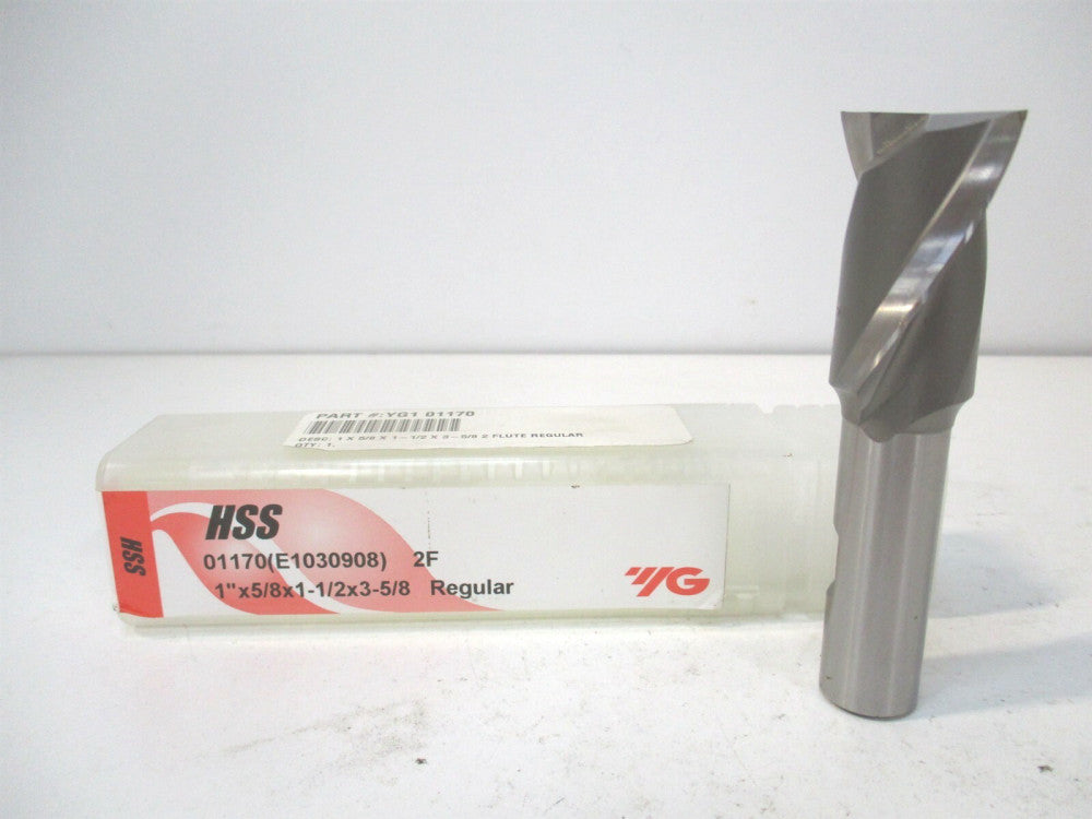 YG-1 (01170) 1" x 5/8" x 1-1/2" x 3-5/8" OAL HSS Bright Square End Mill 